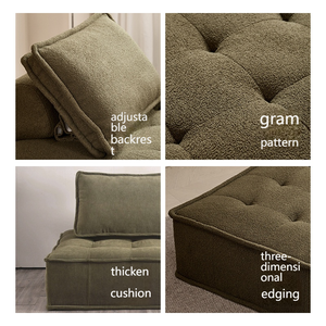 Set di Divani Moderni e Semplici con Design Modulare in Tessuto e Spugna Quadrata, Comodi e Compatti per il <span class=keywords><strong>Soggiorno</strong></span> - Product Image 4