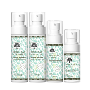 Ensemble de soins de la peau coréens de marque privée pour les peaux sensibles Soulagement naturel des rougeurs Crème de sérum pour le visage Inspiration acide hyaluronique Sève de bouleau - Product Image 1