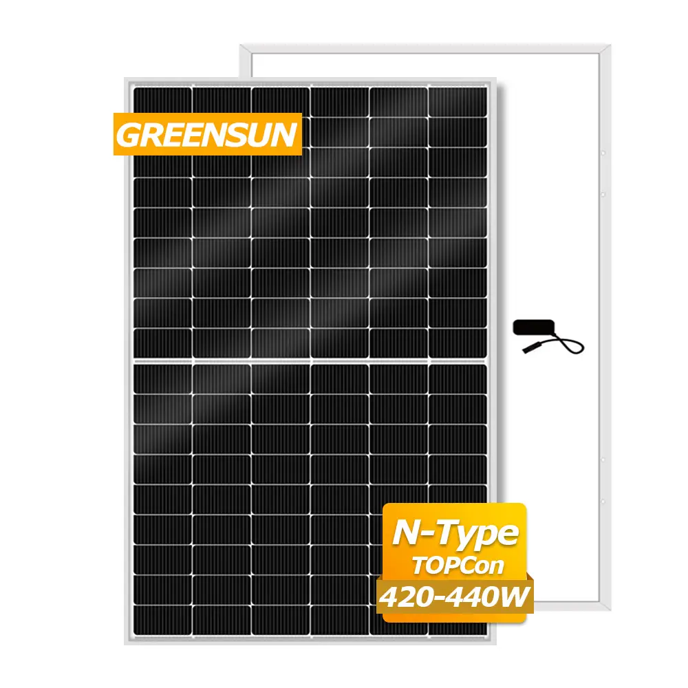 Greensun Solar Topcon Mono Zonnepanelen 430W Pv Paneel Voor Commercieel Gebruik