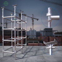 Ensemble complet d'échafaudages Ringlock avec poutres, étais, vérins de base et plateforme de travail modulaire pour la construction