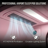 Capsule de repos insonorisée 35 dB pour aéroport, cabine de repos privée avec éclairage d'ambiance pour salon de terminal