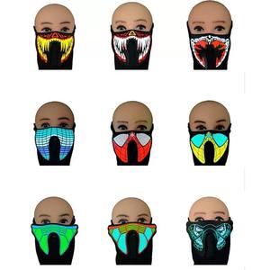 หน้ากากปาร์ตี้เทศกาลคริสต์มาสวัสดุพีวีซีหน้ากากฮาโลวีนพร้อมไฟแอลอีดีครึ่งซีกใช้เสียง - Product Image 3