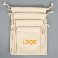 Sac à cordon en coton personnalisé avec logo, réutilisable, uni, en gros