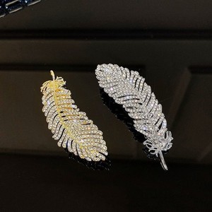 Nouvelle Arrivée Tendance : <span class=keywords><strong>Pince</strong></span> à Cheveux en Alliage Incrustée de Diamants et de Strass, Style Japonais et Coréen, <span class=keywords><strong>pour</strong></span> Franges Féminines, Motif <span class=keywords><strong>Feuille</strong></span> Bec de Canard… - Product Image 3