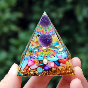 Kogiya <b>Crystal</b> Pyramid Resin Craft Purple <b>Balls</b> And Shells Home Office Desk Decoration Collectible Gift - Product Image 1