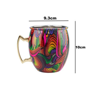 كوب من الفولاذ المقاوم للصدأ 304 سعة 12 أونصة و16 أونصة، كوب كوكتيل بتصميم جرافيتي، كوب بيرة 350 و500 مل، أدوات بار، كوب موسكو ميول للحفلات والبارات - Product Image 3