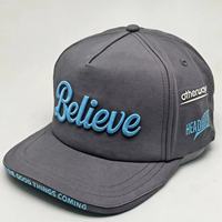 Gorra Plana de Béisbol para Hombre, de Alta Calidad, OEM, ODM, Personalizada, 3D, 5 Paneles, con Diseño de Dibujos Animados, de Lona, con Visera Curva