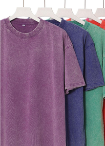 T-shirt Homme Oversize Style Vintage 2026, Délavé aux Minéraux, Personnalisé, Effet Acide, Coton Lourd Délavé à la Pierre - Product Image 2