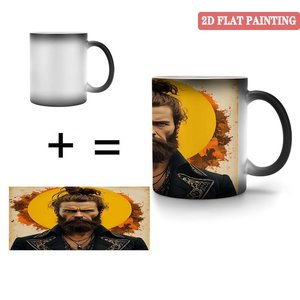 Mug à sublimation vierge 11oz en céramique noire givrée, activable par la chaleur, pour impression de design personnalisé - Product Image 4