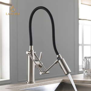 ก๊อกน้ำห้องครัวแบบติดตั้งบนเคาน์เตอร์ ดีไซน์แขนหุ่นยนต์ UPC ผลิตจากโลหะผสมสังกะสี ชุบนิกเกิลขัดเงา วาล์วเซรามิก แบบก้านโยกเดี่ยว สำหรับห้องครัวโรงแรมทันสมัย - Product Image 3