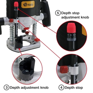 Routeur électrique industriel et de bricolage à vitesse variable pour le travail du bois avec verrouillage de la broche pour un changement facile des fraises - Product Image 5