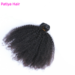 Capelli Ricci Afro Kinky 4C Naturali Indiani Vergini Remy a Doppia Trama, Popolari per Acconciature Afroamericane - Product Image 1