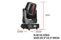 Redsun 295W 14R Sharpy Beam Moving Head Light Double Prism DMX512 Éclairage de scène professionnel avec Gobo pour événements, clubs et spectacles