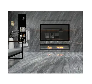 Dark Gray glazed polished porcelain tile 750x1500mm Full Body Porcelain Tile 75x150 Marble tile for floor and wall factory sale
