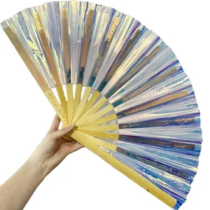 New Bamboo Handheld Fan Wedding Branding Wooden Hand Folding Bamboo Fan for Wedding Party Favors