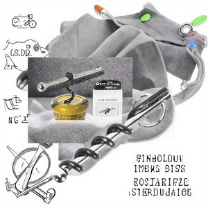 פרמיה בקבוק יין אדום רב תכליתיים נירוסטה מיני טבעת חיצונית טבעת מפתח קורקבורג - Product Image 3