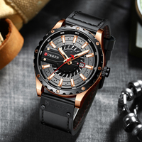 Jam Tangan Pria CURREN 8374 Fashion Casual Bisnis Tahan Air Tali Kulit Quartz Reloj Bercahaya
