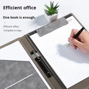 แฟ้มหนังสือแบบหนีบหนังสีน้ำตาล สำหรับจัดระเบียบเอกสารธุรกิจ พร้อมที่หนีบกระดาษ  ขนาด A4  รับทำโลโก้  แฟ้มใส่เอกสารสำหรับการสัมภาษณ์ - Product Image 3