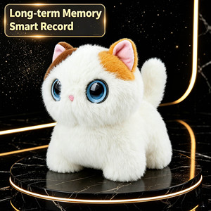 Jouet électronique en fourrure moelleuse pour chat, peaux interchangeables, prise en charge multilingue, batterie 1000 mAh - Cadeau de développement pour bébés et enfants - Product Image 1