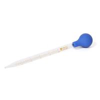 Burette en verre graduée de 0,5 ml, 1 ml, 2 ml, 3 ml, 5 ml, 10 ml, pipette Pasteur en verre avec tête en caoutchouc
