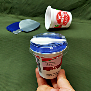 68mm-130ml nhựa trắng PP sữa chua màu vỉ cup với nhiệt con dấu nhôm lá nắp/nắp nhựa + muỗng - Product Image 2