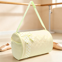 Sac de danse matelassé mignon pour filles avec nœud à pois brodé, sac de sport de ballet pour le week-end, idéal pour les cours de gymnastique des enfants