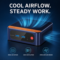 Mini PC Negra, CPU Compacta, Computadora de Escritorio, Diseño Moderno para Espacio de Trabajo, Panel Frontal con Doble USB, Chasis Ventilado, Estación de Trabajo de Oficina