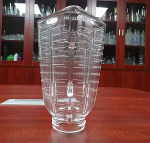 Machine Made 1.25L Blender Spare Parts White Unique Crystal Glass Jar