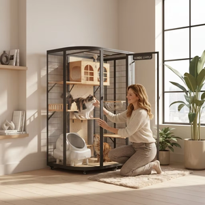 <span class=keywords><strong>Balcon</strong></span> pour chat en bois Skyline, promenade multi-niveaux, maison pour chat, design urbain pour immeubles de grande hauteur - Product Image 3