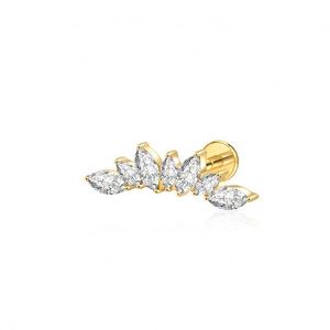 Bijoux de piercing corporel en Titane ASTM-F136 et Zircon, Piercing en Titane, Boucles d'oreilles à dos plat pour Tragus, Hélix, Daith, Lobe, Labret, Mariage - Product Image 3