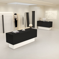 Comptoir de caisse simple et moderne pour magasin de vêtements féminins, petite table de bar, comptoir noir, bureau de réception pour salon de coiffure, comptoir de spa personnalisé