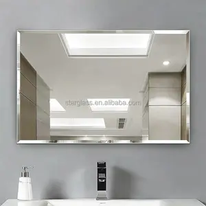 Cheap price beveled edge frameless glass mirror wholesale