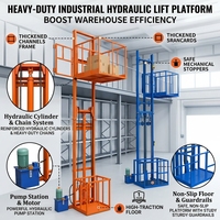 Ascenseur de fret d'entrepôt, élévateur de marchandises industriel, monte-charge pour usine, transport vertical de matériaux