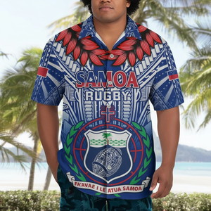 Camisa Hawaiana con Botones para <span class=keywords><strong>Hombre</strong></span>, Diseño de Águila Calva de Samoa Americana 2026, Estampado Tribal Samoano, Talla Grande, Informal, para Playa - Product Image 4