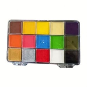 ชุดสีเพ้นท์หน้าและผิวกายสำหรับเด็ก 15 สี เนื้อครีม ใช้น้ำมันเป็นส่วนผสม ปลอดภัยสำหรับแต่งหน้าในเทศกาลและงานปาร์ตี้ฮาโลวีน - Product Image 1