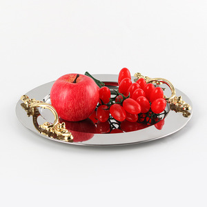 <span class=keywords><strong>Plateau</strong></span> de rangement pour fruits en métal de luxe, <span class=keywords><strong>plateau</strong></span> à café en acier inoxydable, assiette de service, <span class=keywords><strong>plateau</strong></span> en métal personnalisé pour la décoration de la maison, directement de l'usine - Product Image 4