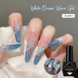 FOUR <span class=keywords><strong>LILY</strong></span> 10ml Gel de <span class=keywords><strong>Uñas</strong></span> Blanco para Manicura de Verano, Efecto Burbuja y Ola Oceánica - Product Image 1