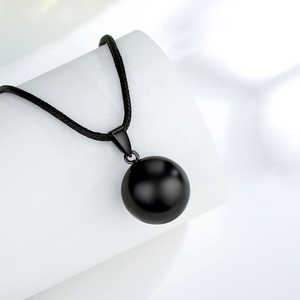 Collar con colgante de Ángel negro para mujer, collar con colgante de ansiedad para aliviar la ansiedad, Harmony, Bola mexicana - Product Image 3