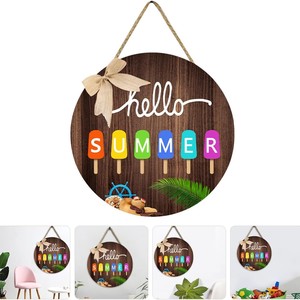 ป้ายไม้แขวนผนังลายไอศกรีมทรงกลม สไตล์เรียบง่ายสำหรับตกแต่งบ้าน - Product Image 5
