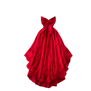 Robe midi asymétrique d'été pour femme, style romain, décontractée, coupe empire, <span class=keywords><strong>à</strong></span> volants, avec dentelle scintillante et logo tissé sur le devant, respirante - Product Image 1
