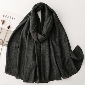 Pañuelo para la Cabeza de Color Liso, Transpirable, con Sensación de Algodón Suave, Chales Largos y Grandes para Mujer, Chales Cálidos para la Playa, Pañuelos de Moda con Sensación de Algodón - Product Image 3
