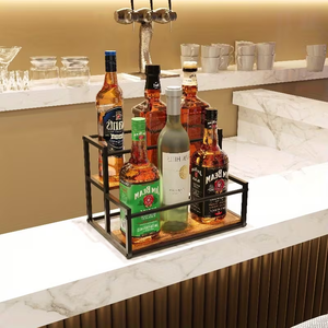 Espositore <span class=keywords><strong>per</strong></span> Bottiglie di Liquori a 2 <span class=keywords><strong>Ripiani</strong></span>, Portabottiglie da Bar, Supporto <span class=keywords><strong>per</strong></span> Vino e Whisky, Organizzatore <span class=keywords><strong>per</strong></span> Bancone <span class=keywords><strong>Cucina</strong></span> - Product Image 2