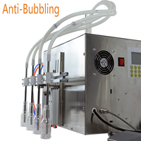 Machine de remplissage semi-automatique à 4 pompes indépendantes et 4 têtes pour eau, lait, sauce soja, vin, produits chimiques, parfum, spray, eau de Javel