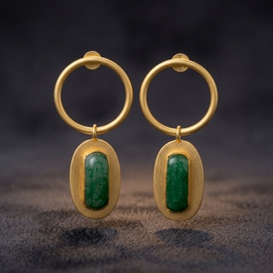 Pendientes de latón hechos a mano con turquesa, estilo bohemio para niños, a la moda - Product Image 3