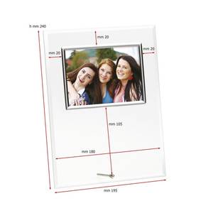 Cornice portafoto in vetro 130x90 mm con bordo argentato per esposizione a parete - Product Image 2