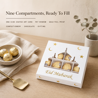 Boîte Cadeau Ramadan Aïd Moubarak Dattes Chocolats Bonbons Emballage Blanc avec Fenêtre Fête Islamique Musulmane Vente en Gros Logo Personnalisé