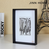 Jinn Home Galerie murale 3D Cadre photo en bois suspendu Boîte à ombre en verre 4x6 6x8 11x14 Cadres Plexiglas Carré Fleur Décoration intérieure
