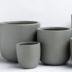 Nhà Máy Bán Buôn Tối Giản Cổ Điển Ngoài Trời Vườn Trang Trí Xi Măng Nhà Máy Chậu Lớn Hình Trụ Trồng Trong Nhiều Màu Sắc - Product Image 1