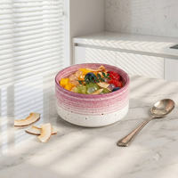 Bol à dessert, crème glacée, céréales, noix et riz, style nordique, écologique, fait main, en porcelaine, résistant au lave-vaisselle, peint à la main