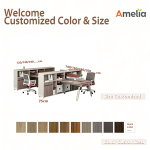 Office Partition Cubicle Modular 4 People Workstation Office Partition <strong>Table</strong> <strong>Desk</strong> Furniture Work Stations Office <strong>Desk</strong> - Product Image 2